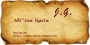 Józsa Gyula névjegykártya